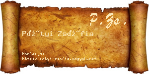 Pétyi Zsófia névjegykártya