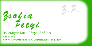 zsofia petyi business card